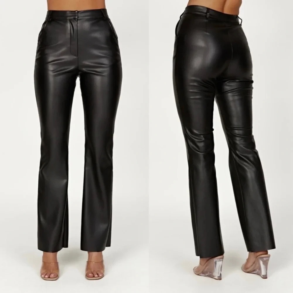 Meshki NWT Tyra Straight Leg Faux Leather Pants‎ in Black Size XS